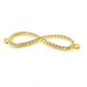 Metaal, tussenstuk, goud, infinity teken met strass, gebogen, 42 mm (1 st.)
