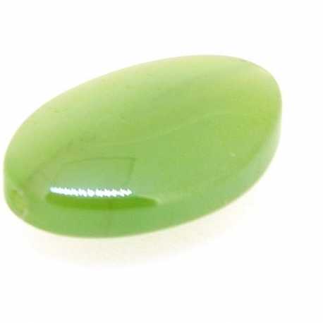 Luster kraal, ovaal (plat), groen, 18 x 12 mm (5 st.)