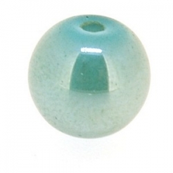 Luster kraal, rond, blauw, 6 mm (20 st.)