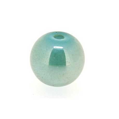 Luster kraal, rond, petrol, 6 mm (20 st.)