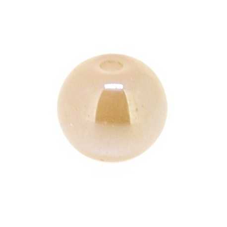 Luster kraal, rond, donker champagne, 8 mm (10 st.)
