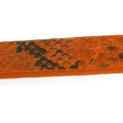 Snakeleather, plat, oranje, 1 cm (1.20 mtr.)