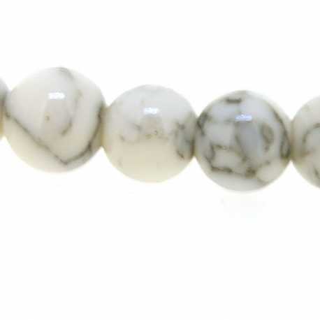 Gekleurd Halfedelsteen kraal, Turquoise, rond, wit, 4 mm (streng)