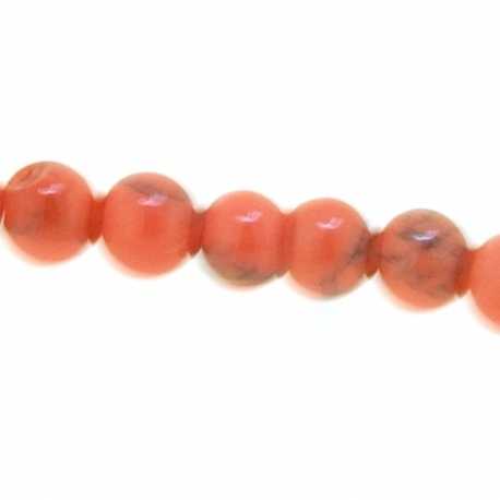 Gekleurd Turquoise, kraal, rond, koraal, 4 mm (streng)