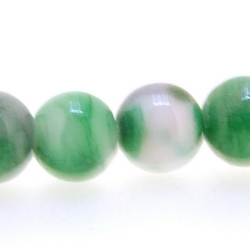 Gekleurd Halfedelsteen kraal, rond, groen/wit, 4 mm (streng)