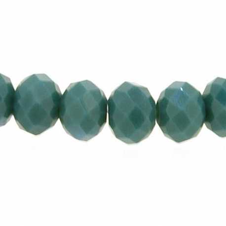 Facetkraal, donut, petrol, 2 x 3 mm (streng)