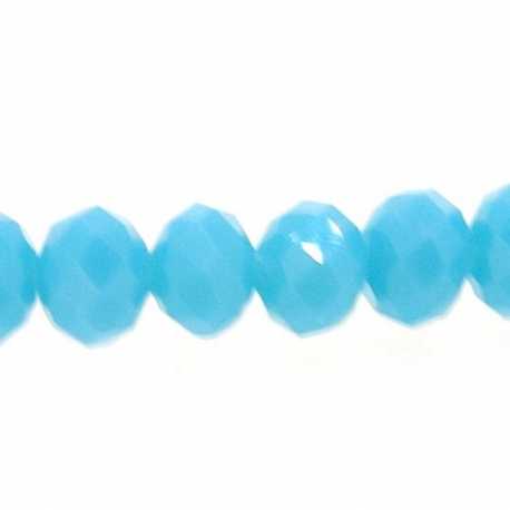 Facetkraal, donut, lichtblauw, 2 x 3 mm (streng)