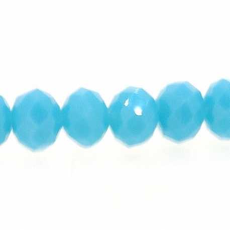 Facetkraal, donut, lichtblauw, 3 x 4 mm (streng)