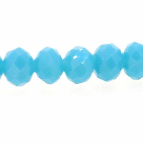 Facetkraal, donut, lichtblauw, 5 x 6 mm (streng)