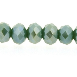 Facetkraal, donut, petrol, AB, 3 x 4 mm (streng)