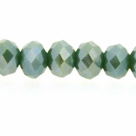 Facetkraal, donut, petrol, AB, 3 x 4 mm (streng)