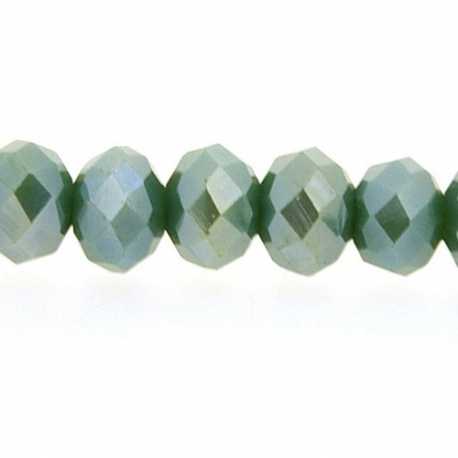 Facetkraal, donut, petrol, AB, 5 x 6 mm (streng)