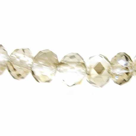 Facetkraal, donut, rookgrijs, AB, 2 x 3 mm (streng)