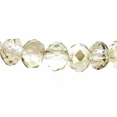 Facetkraal, donut, rookgrijs, AB, 3 x 4 mm (streng)