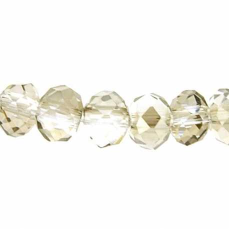 Facetkraal, donut, rookgrijs, AB, 5 x 6 mm (streng)