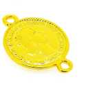 Metaal, tussenstuk met twee oogjes, ovaal, goud, 44 x 30 mm (3 st.)