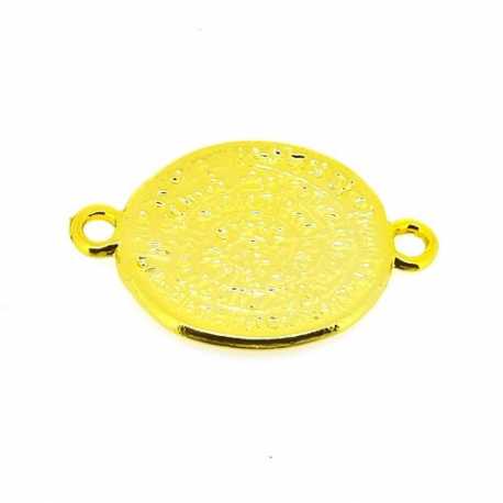 Metaal, verdeler/tussenstuk, goud, rond, muntje, 26 mm (5 st.)