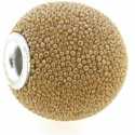 Kashmiri kraal, rond, beige, groot rijggat, 14 mm (3 st.)