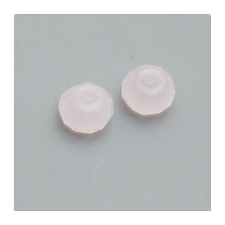 Glaskraal, disc met facetten, melkroze, 6 x 8 mm (10 st.)