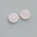 Glaskraal, disc met facetten, melkroze, 6 x 8 mm (10 st.)