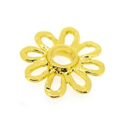 Metaal, tussenstuk, bloem, goud, 26 m (3 st.)