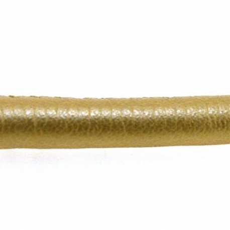 PU leer, rond, goud, 6 mm (1 mtr.)