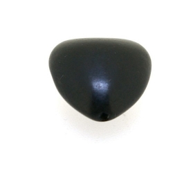 Gekleurd Turquoise kraal, zwart, hart, 14 mm (streng)