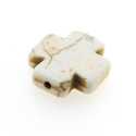 Gekleurd Turquoise kraal, wit, kruis, 15 mm (streng)