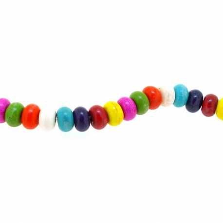 Gekleurd Turquoise kraal, donut, mix, 5  x 8 mm (ca. 77 st.)