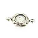 Metaal, tussenstuk voor cabochon/plaksteen, zilver, rond, 22 mm (3 st.)