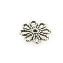 Metaal, tussenstuk, bloem, zilver, 13 mm (5 st.)