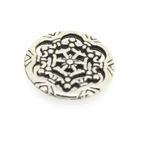 Metaal, tussenstuk, zilver, rond, 18 mm (3 st.)