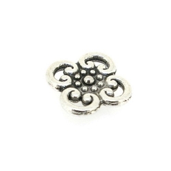 Metaal, tussenstuk, zilver, bloem, 14 mm (3 st.)