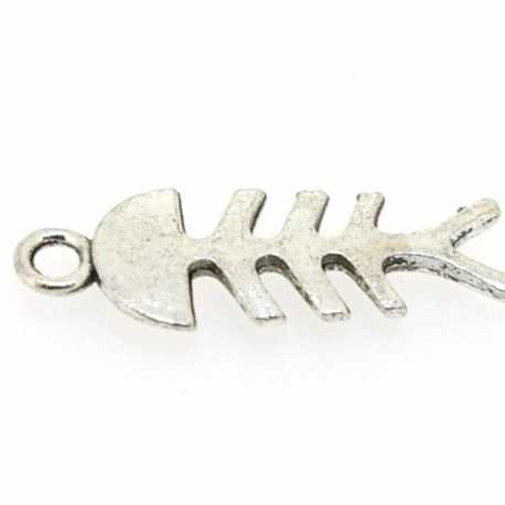 Metaal, bedel, zilver, vissengraat, 28 mm (3 st.)