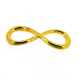 Metaal, tussenstuk, goud, infinity teken, gebogen, 30 mm (3 st.)