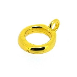 Metaal, tussenstuk, rond met oogje, goud, 20 mm (5 st.)