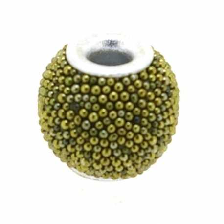 Kashmiri kraal, rond, groen, 10 mm (5 st.)