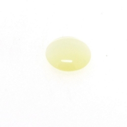 Cabochon/plaksteen, glas, catseye, rond, lichtgeel, 12 mm (5 st.)