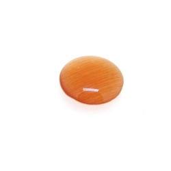 Cabochon/plaksteen, glas, catseye, rond, oranje, 12 mm (5 st.)