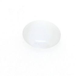 Cabochon/plaksteen, glas, catseye, rond, wit, 14 mm (5 st.)