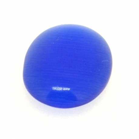 Cabochon/plaksteen, glas, catseye, ovaal, blauw, 18 x 13 mm (5 st.)
