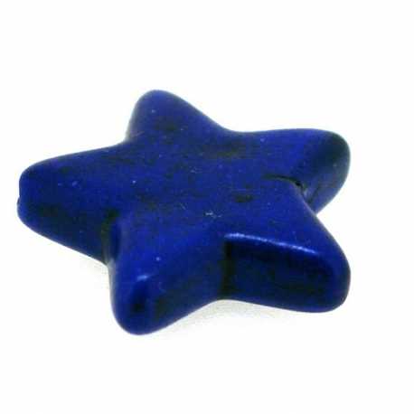 Gekleurd Turquoise kraal, ster, blauw, 14 mm (streng)