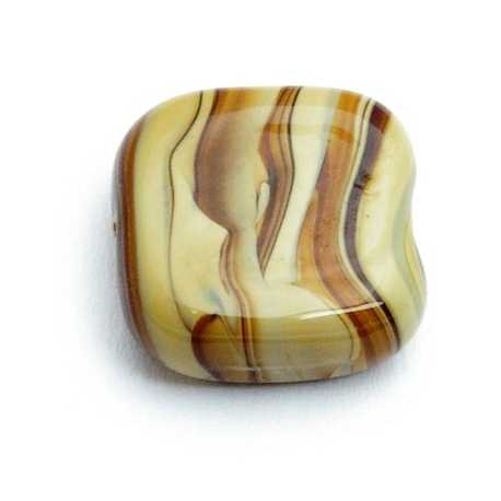 Glaskraal, vierkant, bruin, gemarmerd, 18 mm (5 st.)