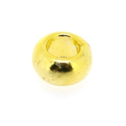 Metalen kraal, rond, goud, 10 mm, rijggat 5 mm (5 st.)