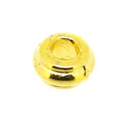Metalen kraal, rond, goud, 10 mm, rijggat 4 mm (5 st.)