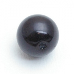 Glasparel, rond, zwart, 12 mm (10 st.)