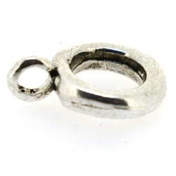 Metaal, tussenstuk, rond met oogje, zilver, 20 mm (3 st.)