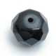 Glaskraal, donut met facetten, zwart, 14x17mm (5 st)