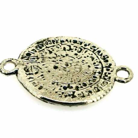 Metaal, tussenstuk, zilver, munt, 44 mm (2 st.)