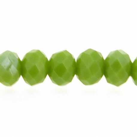 Facetkraal, donut, licht groen, 3 x 4 mm (streng)